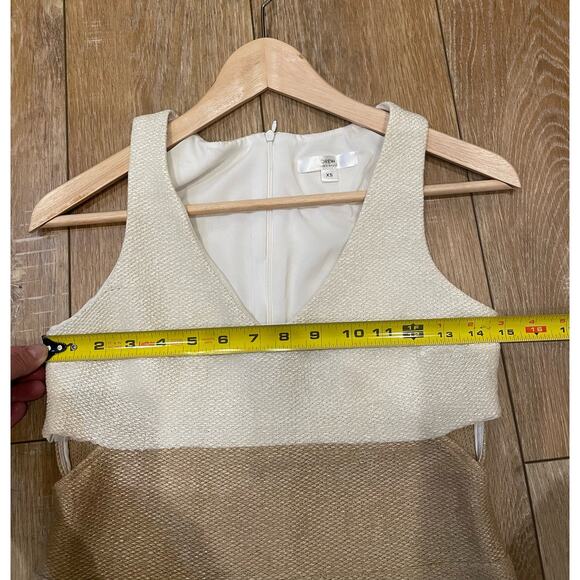 Drew Colorblock Woven Cutout Tank Blouse Cream Tan V Neck Lined Sz XS - Picture 7 of 8